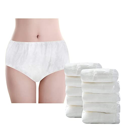 Lot de 30 culottes jetables en papier non tissé doux pour homme/femme,Taille unique,Pour hôpital, maternité, grossesse, voyage, spa, salon de beauté,30 pièces/blanc/noir), blanc Cover