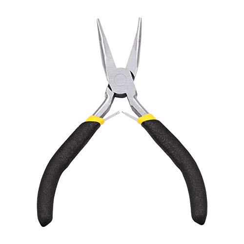 Image of Mini Bent Nose Pliers for Jewelry Making 5 Inch Smooth Jaw Micro Beading Pliers Precision Handcraft DIY Hand Tool
