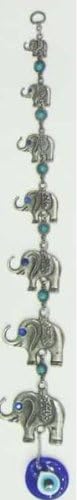 Evil Eye Wall Decoration with 7 Elephants