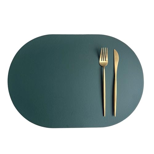Set de table vert beige blanc réversible uni 30x44 cm lot de 2 - 2