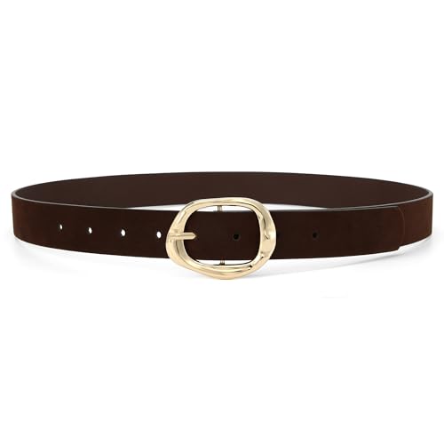 Image of Earnda Women Leather Belt for Jeans Dresses Fashion Buckle Waist Belts