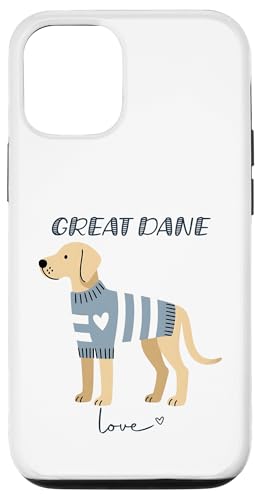Great Dane Dog Lover Cozy Heart Pet Canine �O���t�B�b�N �X�}�z�P�[�X iPhone 12/12 Pro �p