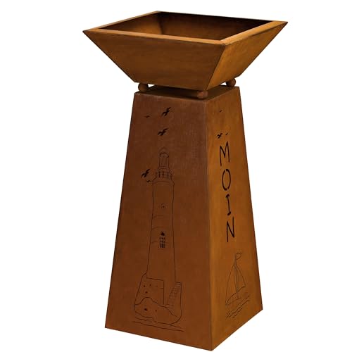 Rostikal Pflanzsäule Moin mit Schale 72 cm Edelrost Gartendeko...
