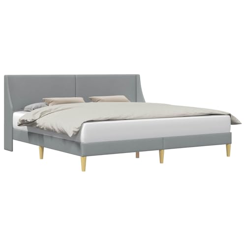 vidaXL Estructura de Cama con cabecera Placa de conexión, Cama Moderna, Diseño Rectangular, Tapizada en Tela, Mueble Funcional, Base Compacta y Elegante