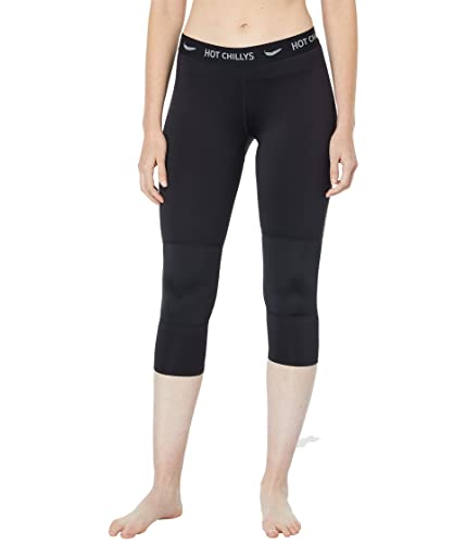 Hot Chillys Micro-Elite Chamois Capri Tight Leggings, Negro, S para Mujer Cover