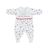 Pelele para bebé nacido con pie de chenilla navideña, 3 meses (62 cm), Color blanco., 3 mes