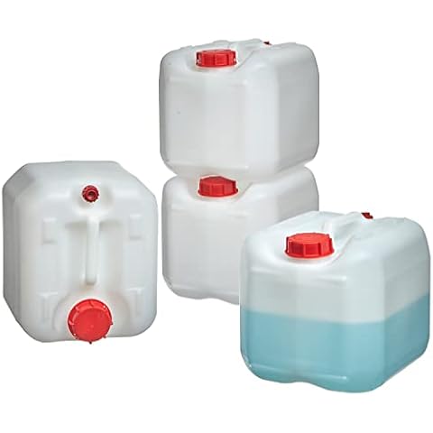 Consolidated Plastics 2.5 Gallon Stackable Carboy with Leakproof Cap and Handle, HDPE Food Grade, BPA Free, Made in USA (Natural, 4 Pack) Cover