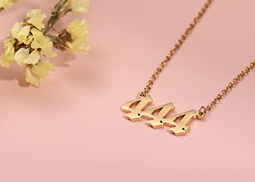 Angel Number Necklace For Women, 18K Gold Plated 000 111 222 333 444 555 666 777 888 999 Necklace Numerology Jewelry2