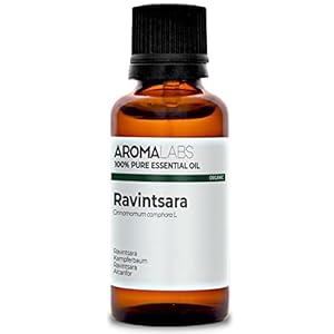 BIO – RAVINTSARA Essential Oil – 30mL – 100% Pure, Natural, Chemotyped and AB Certified – Aroma Labs (French Brand)