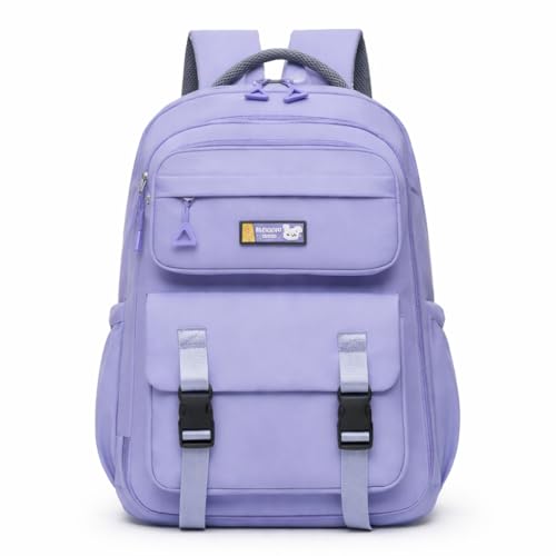 Mochila Escolar Feminina Grande, Resistente, Material Oxford e Poliéster, Compartimentos Múltiplos, Alças Acolchoadas, para Estudantes (Azul)