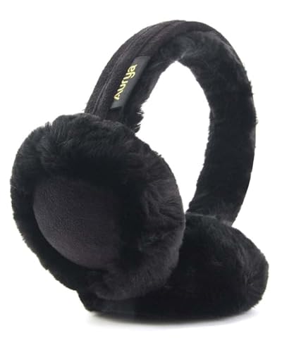Aurya Ear Muffs - Classic Unisex Ear Warmer Winter Outdoor Earmuffs for Women (Black Standard)