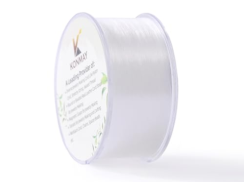 KONMAY Clear Fishing Wire, 408 Yards 0.2mm Monofilament Nylon Fishing Line, Invisible Craft String Thread for Hanging Ornaments, Decorations, Crafting, Balloon Arch, Beading and Jewelry Making