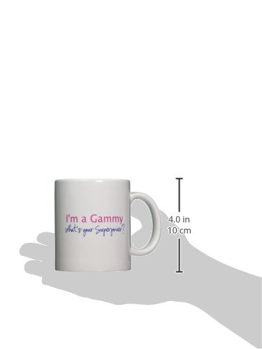 3dRose mug_193730_1 Im a Gammy Whats Your Superpower Hot Pink Funny Gift for Grandma Ceramic Mug, 11-Ounce