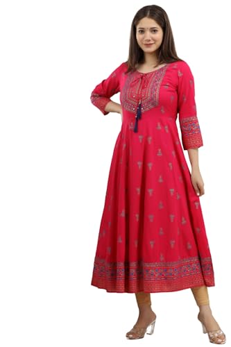 Image of rytras Women's Rayon Relaxed Fit Anarkali Kurta