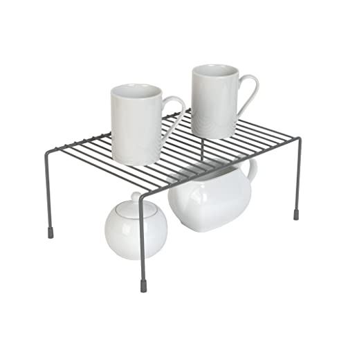 Smart Design Classic Storage Shelf – Medium (8.5 x 13.25 in.), Charcoal Gray – Steel Pantry Organizer with Rust-Resistant Finish and Non-Slip Feet for Easy Home Organization and Storage