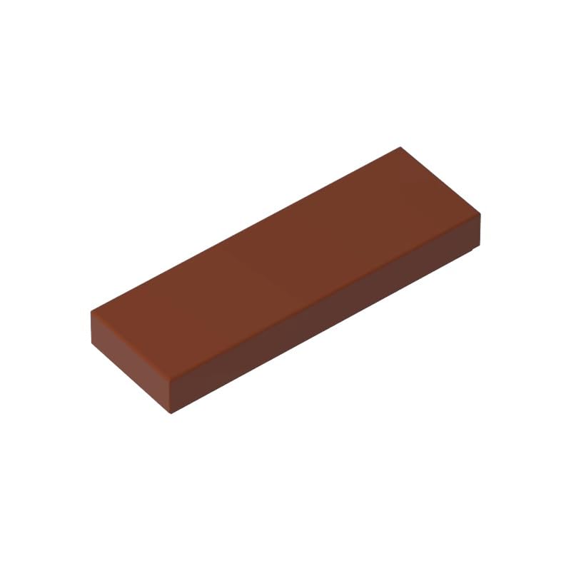 Gobricks 63864 Foundation Plate Tile 1x3 50 Pieces GDS-562 Compatible with Lego Building Blocks Color:Reddish Brown โ image 1