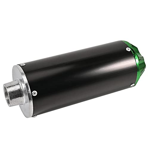 Trkimal Motorrad Auspuff Schalldämpfer 28mm Universal Motorrad Edelstahl Schalldämpfer Hinten Auspuffrohr mit Klemmdichtung für 50cc 70cc 90cc 110cc 125cc ATV Dirt Pit Quad Bike Motocross (Grün)