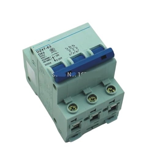 Disyuntor 3P 63A tipo D magnetotérmico automático de 3 polos para corriente 240V 415V