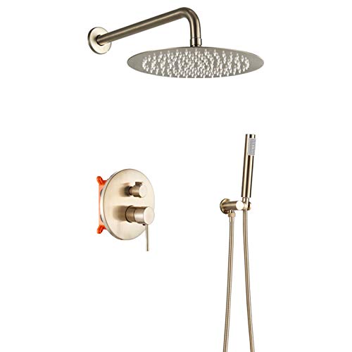 Robinetterie douche or brossé anti-calcaire pour cabine de douche haute pression