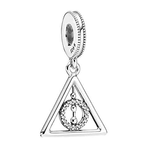 BEEUVIP Deathly Hallows Dangle Charm 925 Sterling Silver Openwork Bead for Charm Bracelets and Necklaces with Cubic Zirconia, Birthday Mothers Day Jewellery Gifts Women Girls Cover