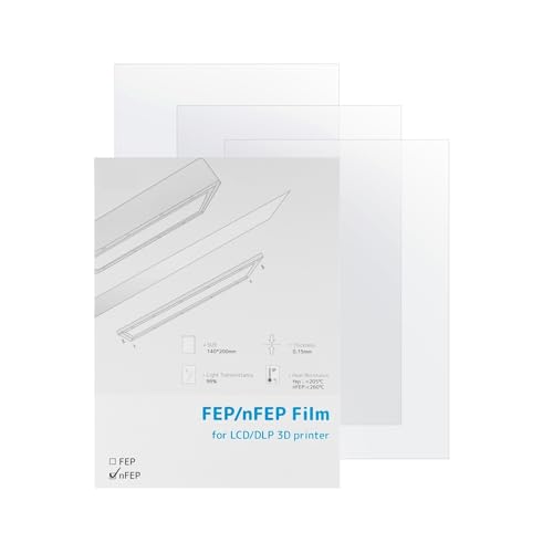 Wivplex 3-teiliger NFEP-Film, for Anycubic, for ELEGOO, for Creality, for Phrozen, LCD-3D-Druckerzubehör, UV-Harz-3D-Drucker-Trennfolie 3D-Drucker-Displayschutz(195x146mm)