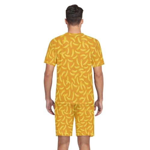 Laprad Macaroni Pasta Pajamas Set Men's Short Sleeve Sleepwear Two Piece Loungewear3