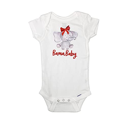 Image of Bama Baby Bodysuit, Elephant Baby Shower Gift, Tuscaloosa Alabama Newborn Baby Clothes, Pregnancy Announcement for Girls 506 (Long Sleeve 12 Month)