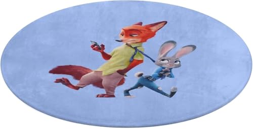 ズートピア ラグマット 90*90cm 丸型 洗えるラグマット 丸 カーペット 滑り止め 転倒防止 円形マット 玄関マット バスマット 洗面台 キャラクター かわいい おしゃれ