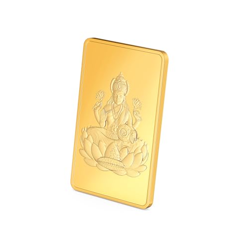 Image of Joyalukkas 24K 999 Purity | 1 gram | Pure Gold Bar | Rectangle Shape | Lakshmi Design.