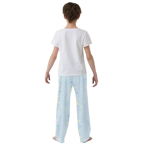 Patterns Night Light Blue Boys Pants for Kids Jogger Pants with Pockets S-XL3