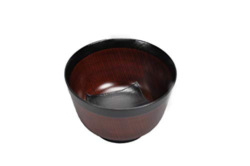 酒井産業 木曽塗雑煮椀(布巻き黒) 約径13・高8.5cm 食卓 食事 木製 木目が美しい やさしい口当たり プレゼント ギフト 日本製