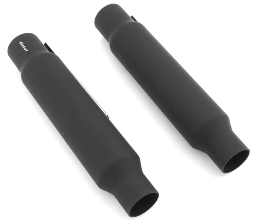 Set of 2 Shorty Mufflers - Flat Black - 12