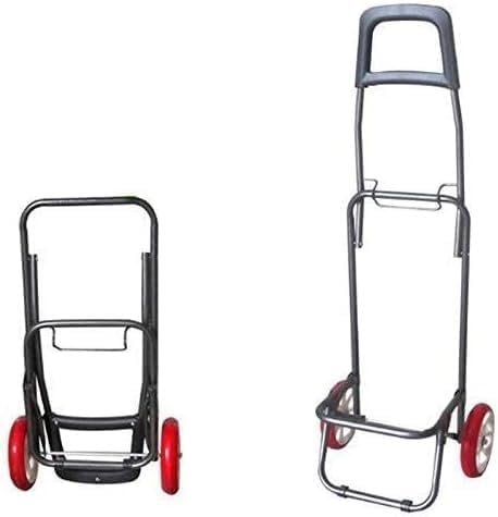 Trolley Multi-Function Shopping Cart Folding Trolley Large Capacity Light Weight Wheeled Trolley Push Cart Bag with 2 Wheels Storage Hand Trucks,Black(Wine Red)