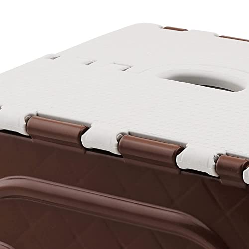 MARKWELL 7 Inches Plastic Elegant Look and Super Strong Folding Step Stool for Adults and Kids, Kitchen Stepping Stools, Garden Step Stool - Made in India (Coffee-White) 6