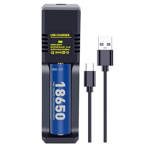 18650 Battery Charger, Universal Intelligent Li-ion Charger for 3.7V Rechargeable Batteries 18650 26650 21700 18500 18350 16650