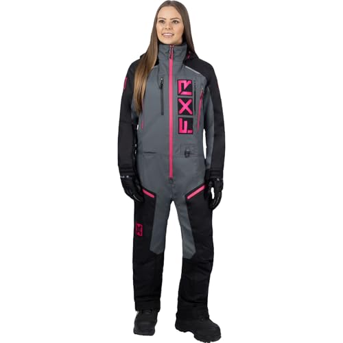 FXR Women's Recruit F.A.S.T. Insulated Monosuit 2025 (Black/Charcoal/Fuchsia - 2)