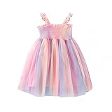 Baby Girls Tutu Dress Toddler Infant Sleeveless Layered Princess Tulle Dress Summer Beach Wedding Party Dresse (Multicolor, 5-6 Years)