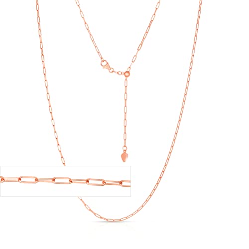 Floreo 14k Fine Gold 1.5mm Adjustable Solid Paperclip Necklace, 22 Inch3