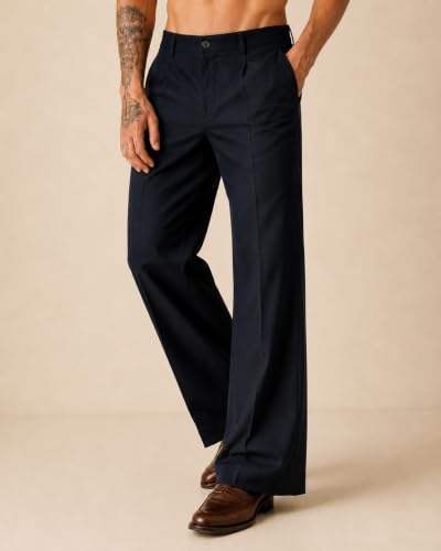 Image of Amazon Brand - INKAST Men Relaxed Fit Korean Pant | Formal Trousers | Straight Fit | Easy Wash | Office Wear