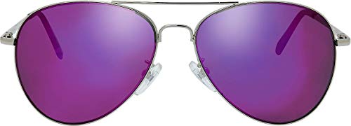 Image of The Fresh Classic Aviator Sunglasses for Men Women, Metal Frame Mirror Lens, Pilot Style, Includes Cleaning Cloth, Pouch
