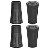 Wodsty Puntas de bastón de senderismo de 12 mm, paquete de 4 casquillos de repuesto, para la mayoría de marcas, color negro