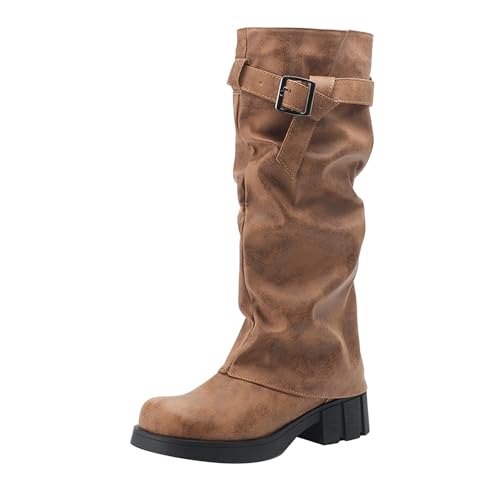 Bottes hautes rétro avec semelle mémoire de forme contre la fatigue