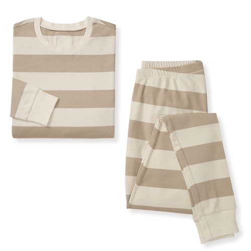 Mommy & Me Rugby Stripe Organic Cotton Pajamas - Oat