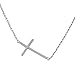 My Daily Styles 925 Sterling Silver Sideways Religious Cross Chain Pendant Necklace Bracelet Set