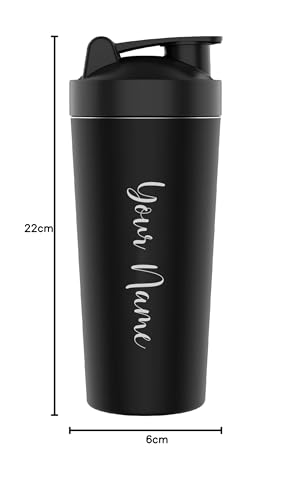 Image of Savri Customized Stainless Steel Gym Shaker Bottle - Name Engraved, Leakproof, BPA-Free Protein Shaker for Supplements, Water & Fitness. Personalized Shaker for Gym | Pre Workout Steel Shaker - 750 ML