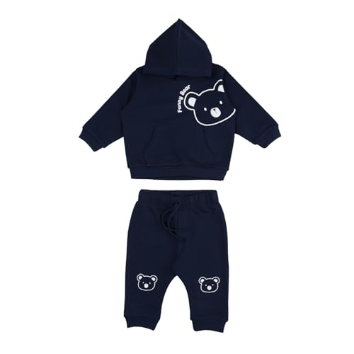 Prénatal Completo Tuta Non Felpata, Pantalone Lungo e Felpa in Morbido Cotone Bimbo, Blu, 2-3 Anni Bambini e Ragazzi