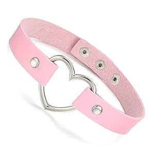 JeryWe 1-4 Stks Womens Lederen Ketting Vintage Choker Pu Lederen Ketting Hart Punk Gothic Kraag Verstelbare