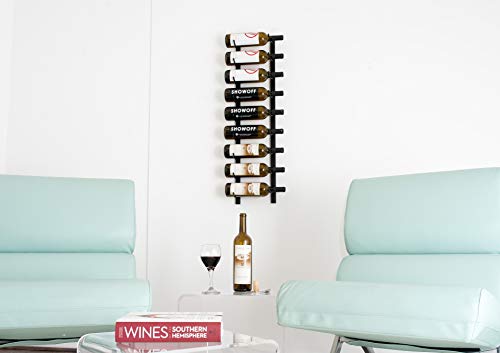 Vintageview W Series Wine Rack 3 - Single Depth, Metal Wall Mounted Wine Rack - Modern, Easy Access Wine Storage - Space Saving Wine Rack With 9 Bottle Storage Capacity - (Matte Black) #TOP2