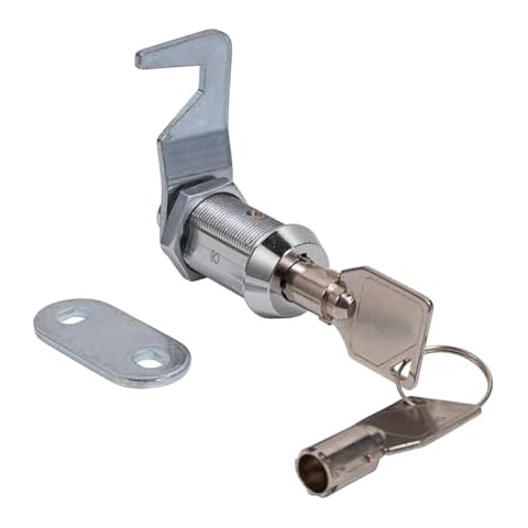 WOOCH Toolbox Lock Replacement Lock Tubular Cam Lock 90 Degree, Hook cam, Cabinet Locks with Keys RV Storage Drawer File Mailbox, Keyed Alike, Zinc Alloy (1-1/8 Inch, 1 Pack) Cover