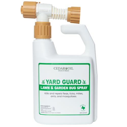 Yard Guard | Non-Toxic Natural Ready-to-Use Outdoor Pest Control Spray Safe for Pets & Family | Kills & Repels Fleas Ticks Flies Ants Mites Mosquitoes & More | 32 Fl Oz with Hose End Sprayer
